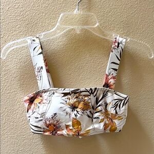 Rip Curl Floral Print Tank Top - Cream and Brown